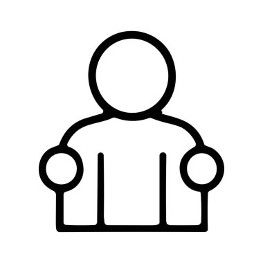 Genel bir kişi ya da kullanıcıyı tasvir eden minimalist ve soyut bir sanat simgesi. Bu basit vektör grafiği UI tasarımı içinde bir profil resmi, avatar veya iletişim sembolü için idealdir..