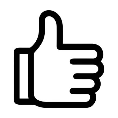 Basit ve temiz bir çizginin sanat simgesi. Bir elin baş parmak işareti. Bu grafik, onay, anlaşma, hoşlanma ve olumlu geri bildirimi sembolize eder..