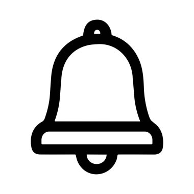 Bir çanın temiz ve basit bir siyah taslak simgesi. Bu minimalist vektör grafiği genellikle bildirimler, hatırlatıcılar, alarmlar ve kullanıcı arayüzlerindeki uyarılar için kullanılır..
