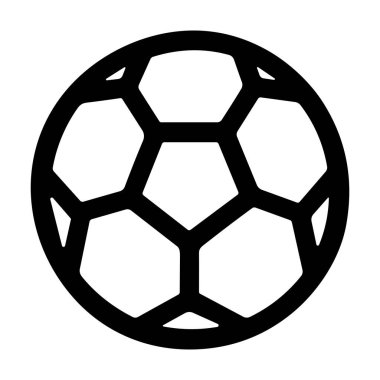 Klasik bir futbol topunun minimalist siyah beyaz vektör çizimi. Bu basit çizgi sanat ikonu sporla ilgili projeler, web siteleri ve uygulamalar için mükemmeldir. İzole edilmiş grafik ögesi.
