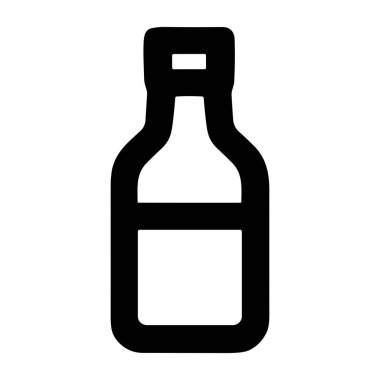 Şarap ya da içki gibi bir şişe alkolü temsil eden basit ve cesur bir ikon. Bu vektör grafiği kullanıcı arayüzü tasarımı için izole ve mükemmeldir.