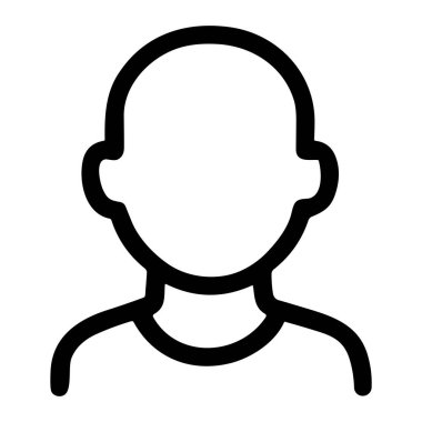 İnsan kafası ve omuzlarının basit vektör çizimi, tasarım ve eğitim projelerinde çok yönlü kullanım için temel şekil ve biçimi vurguluyor.