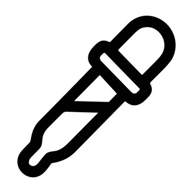 Tıbbi, laboratuvar ve bilimsel uygulamalar, simge veya logo tasarımı için uygun, ampul ve başlıklı bir damlatıcının temiz vektör çizimi.