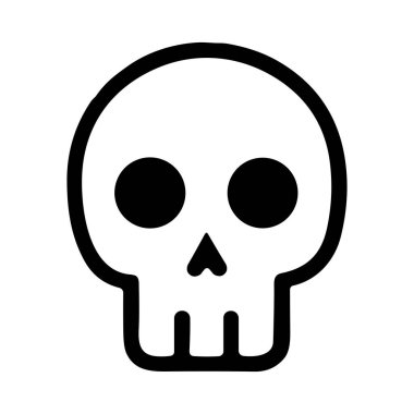 Çeşitli tasarımlar, logolar veya minimalizm ve ana hatları vurgulayan yaratıcı projeler için uygun basit ve temiz kafatası simgesi.