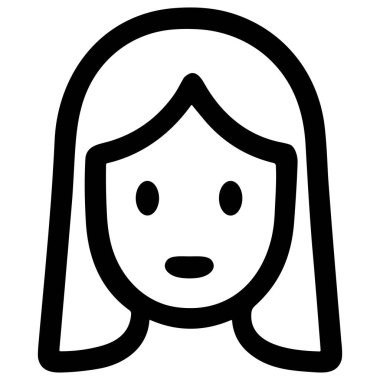 Minimalist siyah beyaz karikatür kız çizimi çocuklar için uygun, eğitici materyaller, ya da açık çizgileri ve dostça görünümlü yaratıcı projeler.