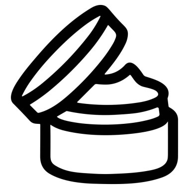 Kapağı kaldırılmış, gıda deposu veya hazırlığı vurgulanmış, mutfak, ambalaj temaları veya mutfak için uygun siyah beyaz çizgili bir teneke kutu çizgisi çizimi.