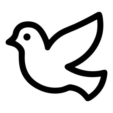 Barış, ahenk ve umudu temsil eden, tematik tasarımlar veya ruhsal ve çevresel projeler için mükemmel bir güvercin ana hatları..