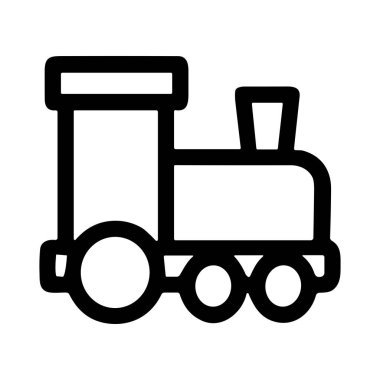 Siyah beyaz bir çocuk oyuncak treninin minimalist çizgisi sanatı, eğitici ya da eğlenceli temalar için mükemmel, çocuk kitapları ya da dekorları için uygun.