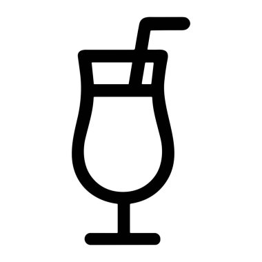 İçki ve konukseverlik endüstrisiyle ilgili menüler, tabelalar ve tasarım projeleri için uygun basit ve temiz bir kokteyl bardağı taslağı..