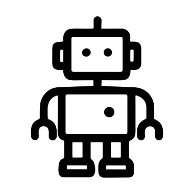 Minimalistic digital drawing of a robot symbolizing technology, innovation, and automation in modern industry and science fields.