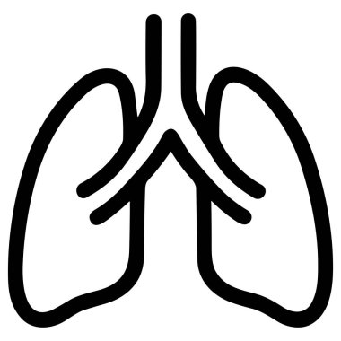 İnsan solunum sistemini temsil eden minimalist bir taslak ikonu. Bu basit vektör grafiği nefes alma ve anatomi ile ilgili tıbbi, sağlık ve bilimsel kavramlar için uygundur..