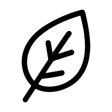 Bir bitki yaprağının temiz ve modern bir taslak simgesi. Bu vektör grafiği ekoloji, doğa, organik ve çevresel temalar için web tasarımı ve baskısı için mükemmeldir..