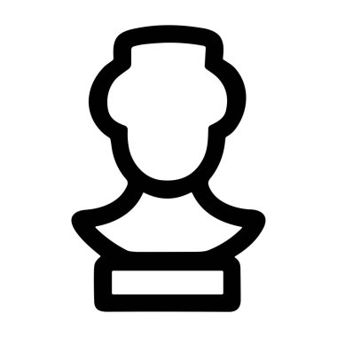 Klasik büst ya da heykeli temsil eden minimalist bir siyah taslak ikonu. Bu basit vektör grafiği sanat, tarih, müzeler veya kültürle ilgili web siteleri, uygulamalar ve tasarımlar için uygundur..