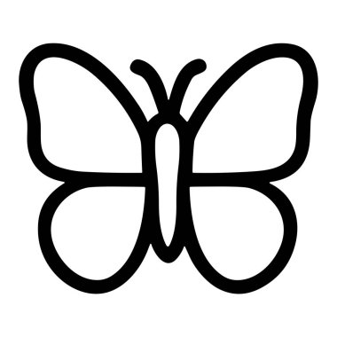 Minimalist el yapımı bir kelebek çizimi. Yuvarlak kanatlı bu basit siyah çizgili grafik logolar, doğa temaları veya dekoratif bir sembol için mükemmeldir..