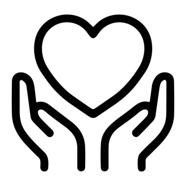Bir minimalist çizgi sanat ikonu iki elini bir kalbi dikkatlice tutarken gösteriyor. Bu sembol sevgiyi, merhameti, şefkati, bağışı, desteği ve sağlık hizmetini temsil ediyor..