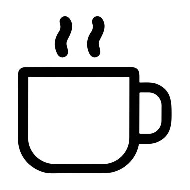Buharlı sıcak bir içecek bardağının minimalist bir taslak simgesi. Bu basit grafik kahve, çay ya da sıcak bir içeceği temsil ediyor. Web ve uygulama arayüzleri, menüler ve kafe tabelasına uygun..