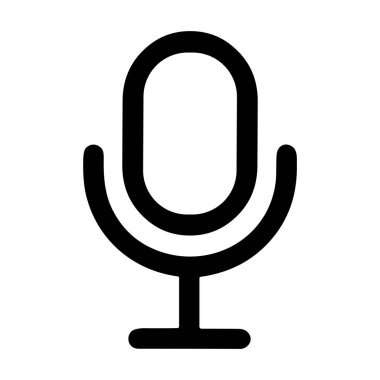 Retro-stil bir mikrofonun temiz ve basit bir vektör grafiği. Bu simge ses kaydını, podcast 'i, yayını veya ses girdisini temsil etmek için mükemmeldir.