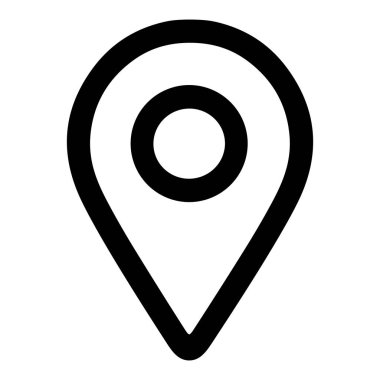 Harita işaretleyici ya da işaretleyicinin minimalist bir vektör grafiği. Bu basit taslak simgesi GPS ve navigasyon uygulamaları için bir hedef, adres veya konum belirlemek için kullanılır.