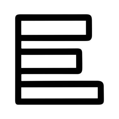 Sol hizalamayı temsil eden siyah ve beyaz vektör grafik simgesi. Paragrafları biçimlendirmek için genellikle metin düzenleyicilerinde, kelime işlemcilerinde ve web sitesi kullanıcı arayüzlerinde kullanılır..