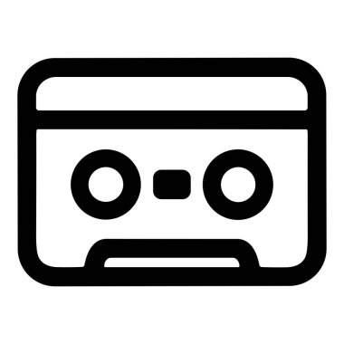 Klasik bir ses kasetini temsil eden basit ve temiz bir çizgi simgesi. Bu minimalist vektör grafiği müzik, retro ve teknoloji temalı tasarımlar için mükemmeldir..