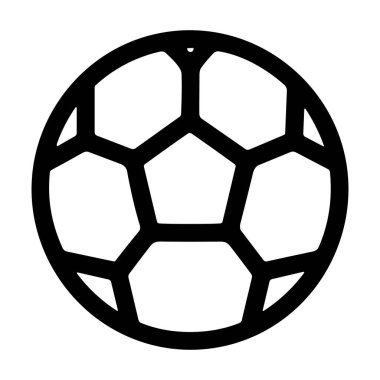 Futbol topunun ya da futbolun minimalist siyah çizgili sanat simgesi. Bu vektör grafiği geleneksel beşgen ve altıgen deseni, spor logoları veya web tasarımı için mükemmeldir..