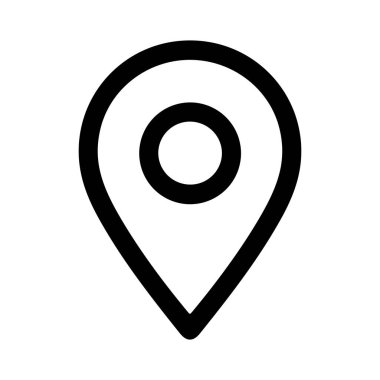 Temiz ve modern bir konum belirleyici simgesi. Bu vektör grafiği haritalar ve kullanıcı arayüzleri için ilgi, adres veya GPS koordinatlarını temsil eder.