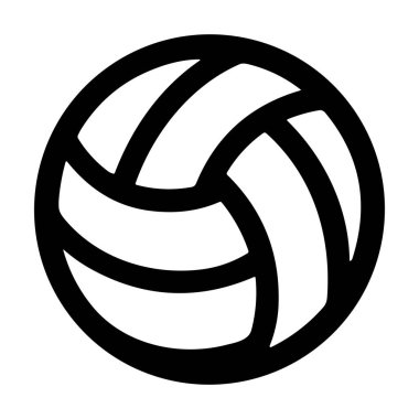 Minimalist siyah beyaz bir voleybol ikonu. Bu basit, kalın çizgili sanat grafiği beyaz bir arkaplanda izole edilmiştir. Spor veya takım logoları ve amblemleri için mükemmeldir..
