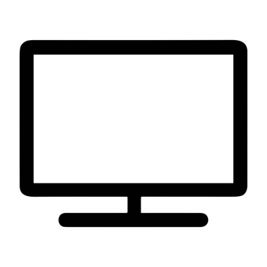 Bir masaüstü ya da televizyonun minimalist vektör grafiği. Basit, cesur tasarım onu kullanıcı arayüzü ögeleri, web siteleri ve sunumlar için ideal hale getirir.