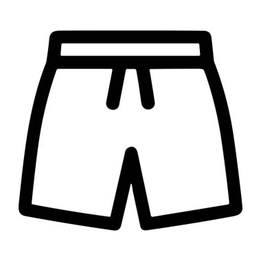 Temiz ve basit bir siyah çizgi simgesi çizgili bir şort çifti. Bu minimalist vektör grafiği giysi, yaz veya sporla ilgili konular için mükemmeldir..