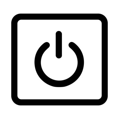 Evrensel bir gücün açık ve kapalı sembolünün basit ve temiz bir vektör grafiği. Simge bir çizgi ve bir kare içinde daire çiziyor, ağ ve uygulama arayüzleri için mükemmel.