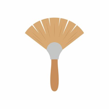 Tahta saplı ve açık kahverengi tüylü bir boya için düz bir yelpaze fırçası. Bu sanatçı aracı sanatta harmanlamak, yumuşatmak ve özel efektler yaratmak için kullanılır.