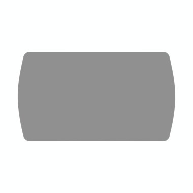 Gri bir dikdörtgenin basit geometrik grafik ögesi, dışbükey eğimli dikey kenarlar, temiz beyaz izole arkaplanda bir varil ya da yastık şekli oluşturur..