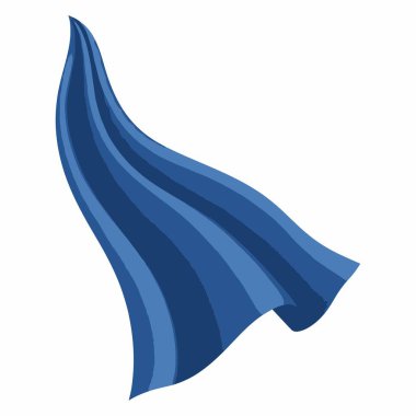 Akan mavi bir tekstilin vektör grafiği. Zarif kıvrımlar ve katmanlı gölgeler, kolay kullanım için temiz beyaz bir arkaplanda izole edilmiş hareket ve zarafet hissi yaratır..