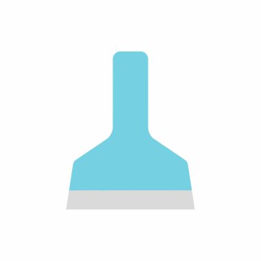 A minimalist vector illustration of a light blue scraper. This versatile tool icon can represent cleaning, construction, or winter car maintenance.