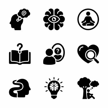 Zihinsel karmaşa, öz-yansıma, meditasyon, bilgi arayışı, içgözlem ve yaratıcı fikirler gibi kavramları temsil eden dokuz siyah ikondan oluşan bir koleksiyon..