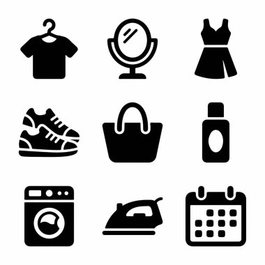 Moda, kişisel bakım ve günlük yaşamı temsil eden dokuz siyah ikondan oluşan bir koleksiyon. Tişört, ayna, elbise, spor ayakkabı, çanta, losyon, çamaşır makinesi, ütü ve takvim içerir.