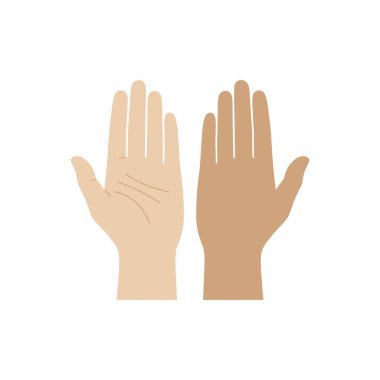 Irksal çeşitliliği, eşitliği, birliği ve anti-ırkçılığı sembolize etmek için bir araya getirilmiş, açık tenli ve koyu tenli iki insan elinin bir örneği..