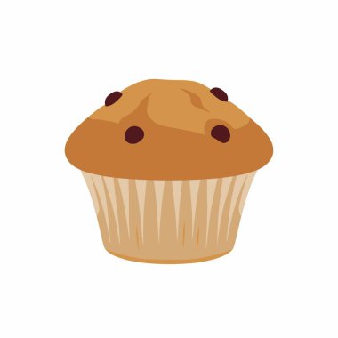 Klasik çikolatalı kekin basit bir düz vektör çizimi. Bu tatlı pişmiş hamur işi, fırın, kafe, kahvaltı veya tatlı kavramları için mükemmel bir kağıt kaplama içinde sunuluyor..