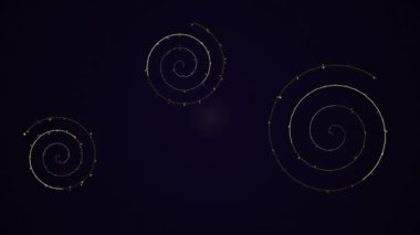 Işık saçan dijital spirallerin döngü hareketi grafiği. Bu fütüristik arka plan animasyonu teknoloji, bilim veya soyut konsept sunumlar için mükemmeldir..