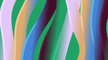 Bu video yumuşak eğimli, akışkan dikey kurdelelerin soyut bir modelini içerir. Renkli dalgalar herhangi bir arka plan için dinamik ve büyüleyici bir görsel etki yaratır..