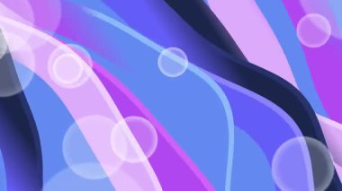 Soyut dalgalı çizgilerin mor ve mavi renklerde kusursuz döngüsü. Yumuşak, yüzen bokeh ışıkları rüya gibi ve yumuşak bir atmosfer yaratıyor, modern bir arka plan için mükemmel..
