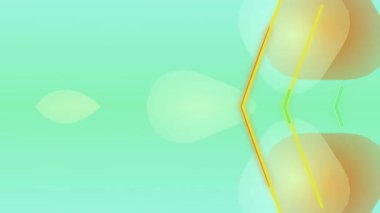 Pastel yeşil ve sarı renkli minimalist bir hareket grafiği. Bu animasyon, sakin ve çağdaş bir görsel için yumuşak bokeh ışıkları ve ince geometrik elementleri içerir..