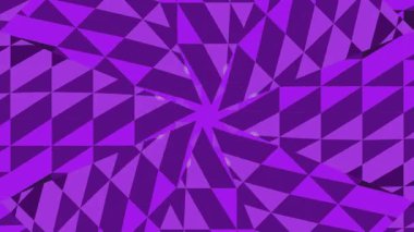 Dönen mor geometrik şekillerin ve üçgenlerin hipnotik kaleydoskopik deseni oluşturan büyüleyici, kusursuz döngüsü. Modern soyut arka planlar için ideal.