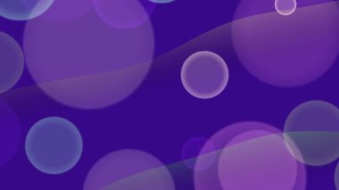 A seamless loop animation featuring translucent purple and violet circles of various sizes floating gently against a dark purple background creating a soft bokeh effect.