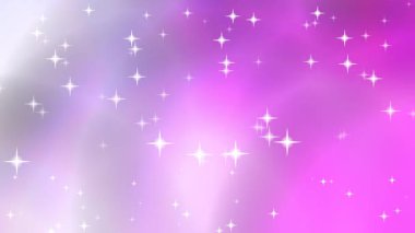 Bu animasyon arka planında pırıl pırıl parıldayan parıltılar ve rüya gibi bir pastel mor ve pembe nebula üzerinde yüzen yıldızlar bulunur. Güzel ve rahatlatıcı bir görsel döngü..