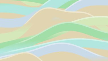 Yumuşak renkli soyut dalgalı çizgilerin kusursuz bir döngü animasyonu. Bu sakin ve rahatlatıcı görsel arka plan, rahatlama ya da meditasyon için mükemmeldir..