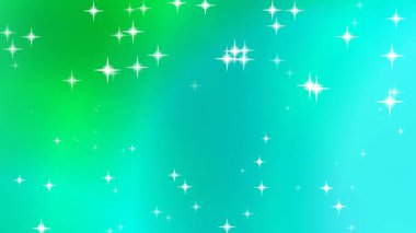 Bu soyut hareket arka planında parlak ışıklar ve parlak yıldızların pürüzsüz bir yeşilden cyan renk eğimine geçişi yer alır. Rüya gibi ve büyüleyici bir görüntü..