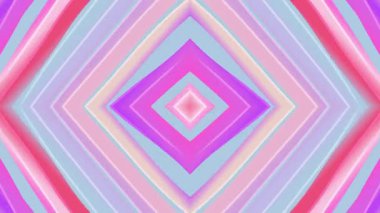 Sürekli hareket halinde simetrik eşkenar dörtgen desenli renkli soyut bir arkaplan. Bu hipnotik görsel, yaratıcı projeler için psikedelik ve çekici bir atmosfer yaratır..