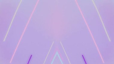 Neon çizgileri ve pastel renkleri olan yumuşak mor arkaplan