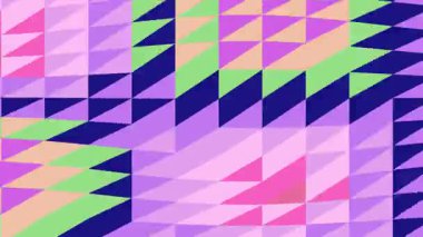 Morun, pembenin, yeşilin ve mavinin çeşitli tonlarında sayısız üçgenden oluşan dinamik geometrik deseni içeren büyüleyici bir soyut arkaplan..